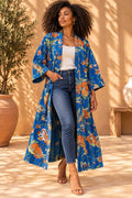 Azure Marigold – Kantha Quilted Cotton Kimono