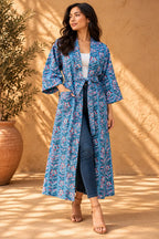 Blue Blossom –  Cotton Kimono
