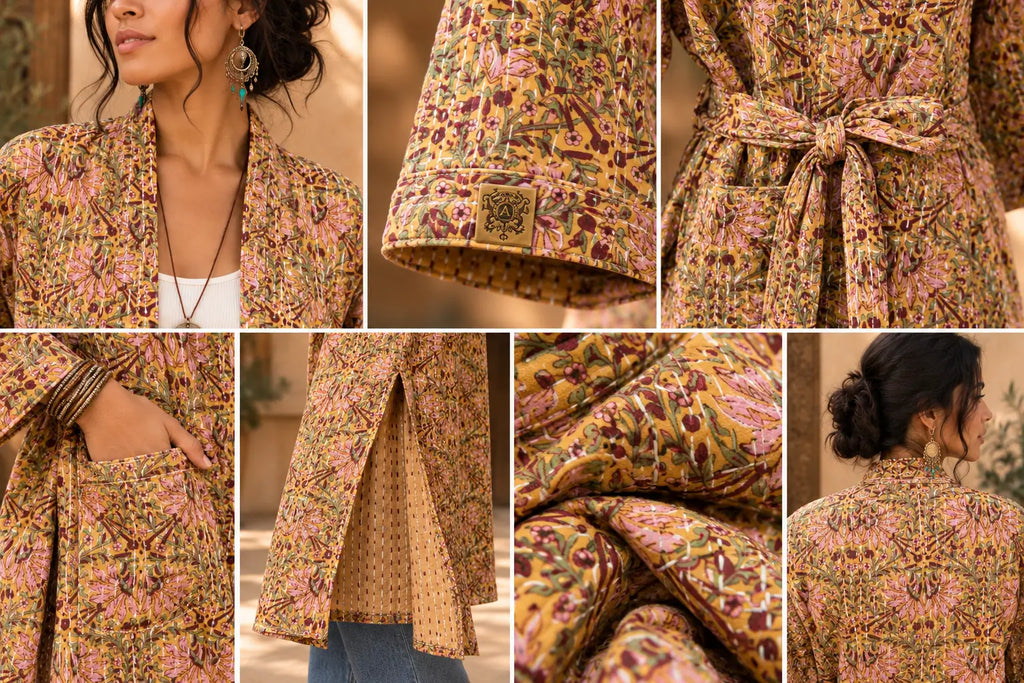 Golden Meadow – Quilted Cotton Kimono