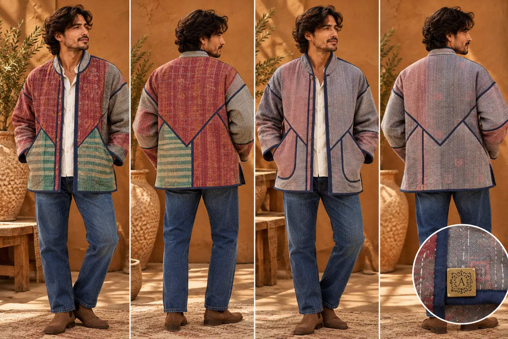 Vinatge Cotton Jackets- Grey &Coral