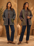 Vinatge Cotton Jackets- Moss Green & Purple floral