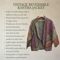 Vintage Reversible Kantha Jacket – Mossy Purple & Sage Patchwork – XL/2XL