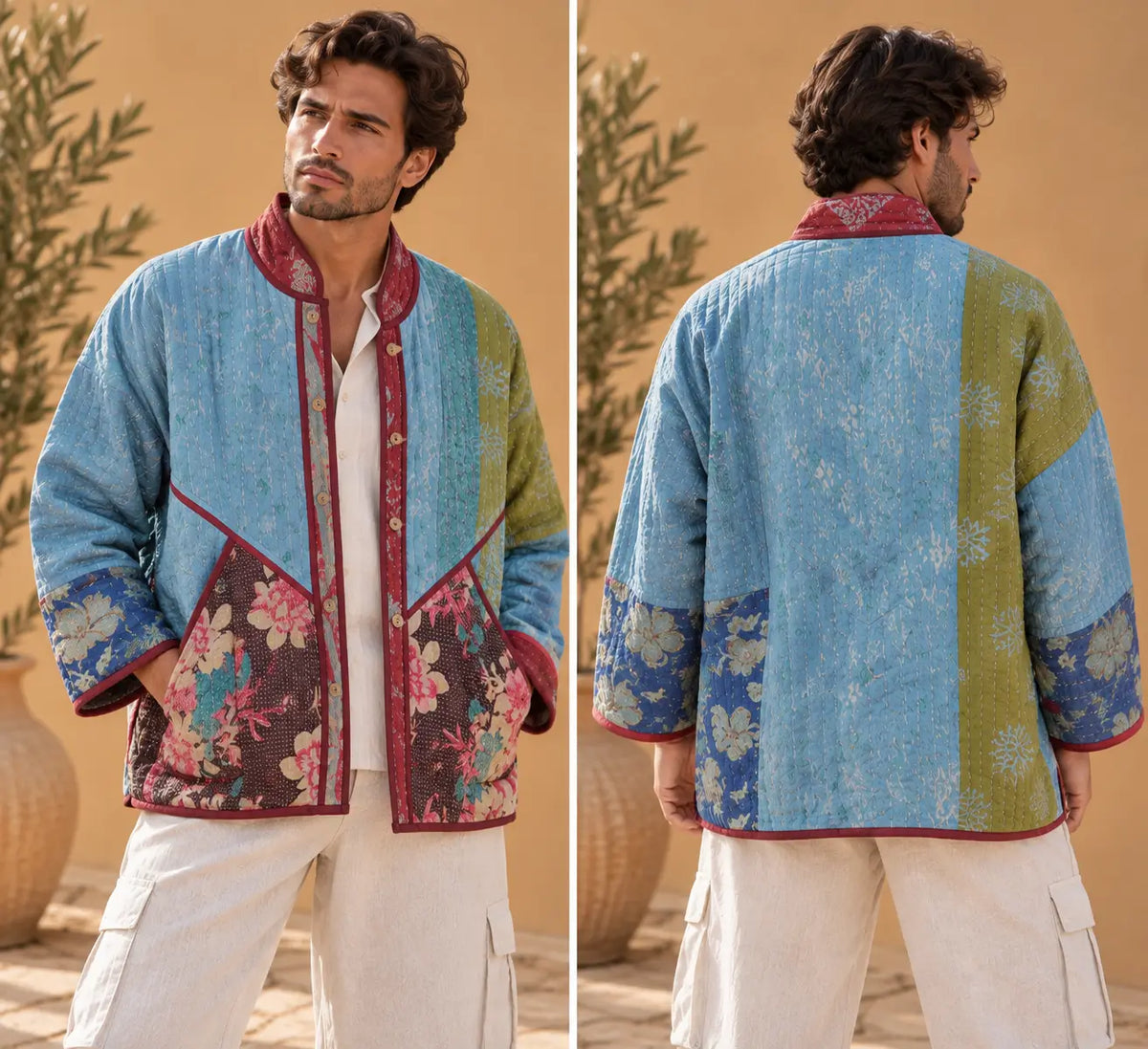 Vinatge Cotton Jackets- Rust Red & Slate Blue