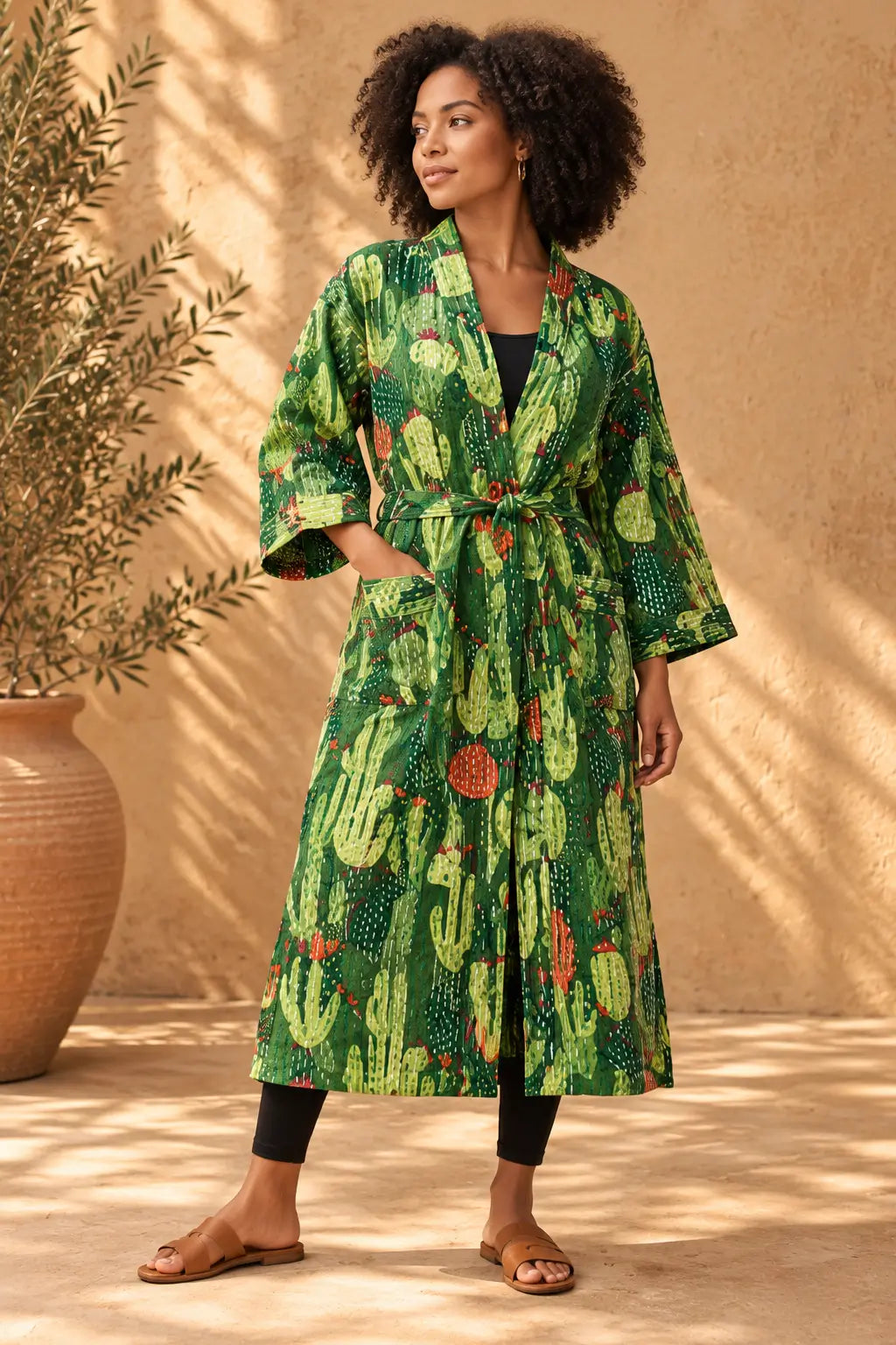 Cactus print kimono