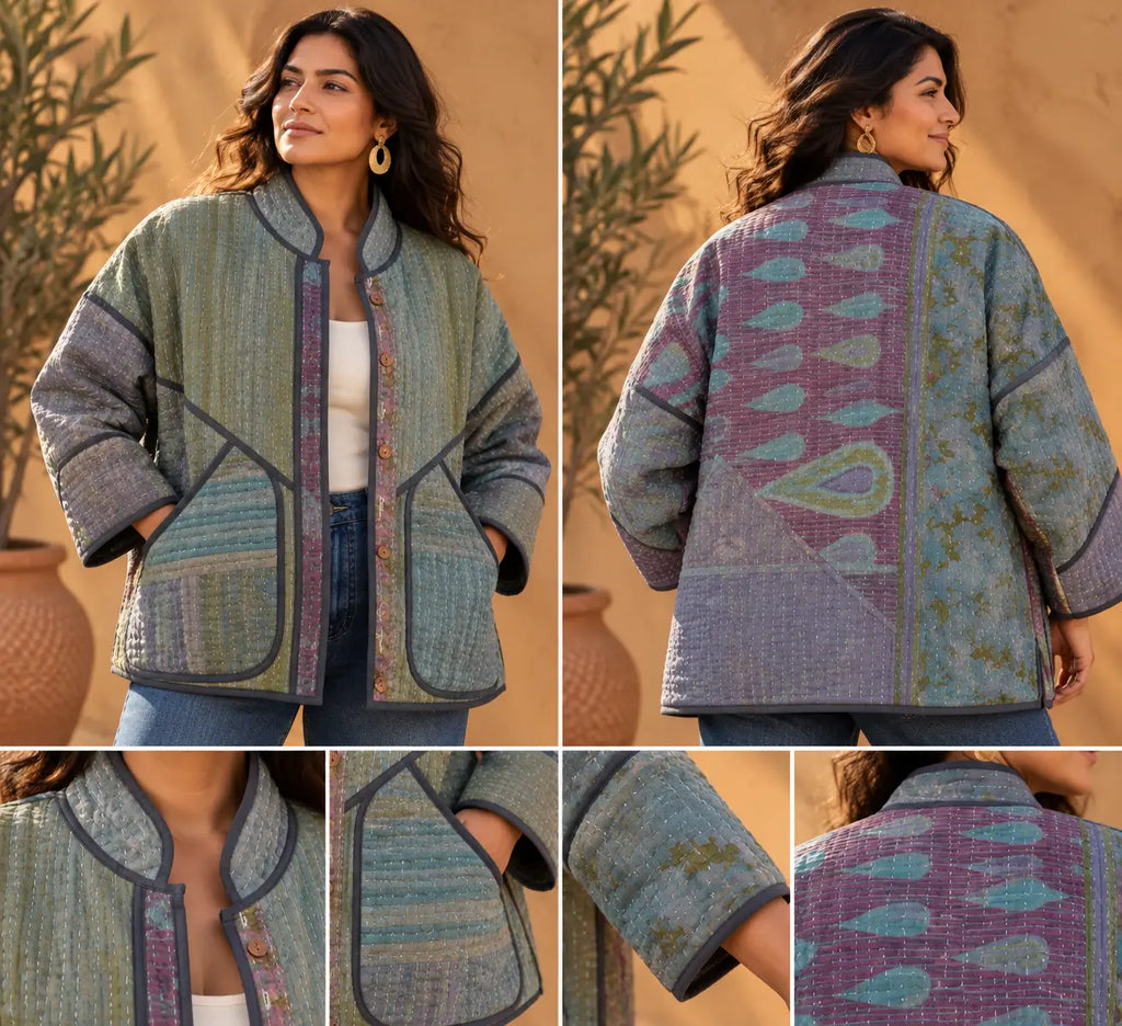 Vinatge Cotton Jackets- Sage Mist & Plum Paisley