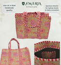 Premium Cotton Tote Bag with Side Pocket – Mustard Floral Block Print